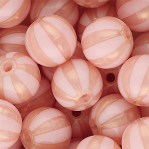 DQ&reg; Abalorios acr&iacute;licos 16 mm con rayas Rosa claro-rosa melocot&oacute;n