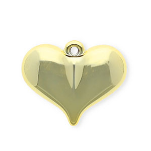 Colgantes acr&iacute;licos coraz&oacute;n Dorado