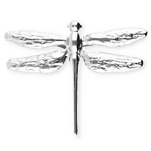 Broches llamativos in acero inox lib&eacute;lula Plateado