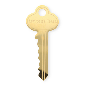 Broches llamativos in acero inox ilave ''Key to my heart'' Dorado