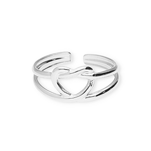 Anillos Acero Inox coraz&oacute;n Plateado