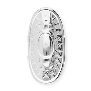 Anillos Acero Inox &oacute;valo con sol Plateado