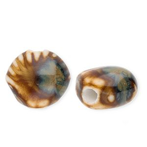 Abalorios de cer&aacute;mica concha Marr&oacute;n oscuro