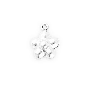 Colgantes Acero Inox flor Plateado