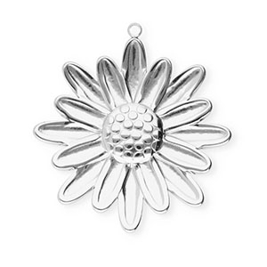 Colgantes Acero Inox flor Plateado