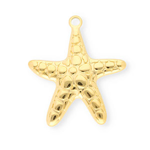 Colgantes Acero Inox estrella de mar Dorado