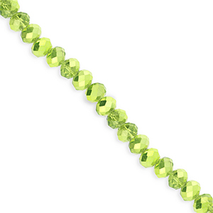 Abalorios faceteados disco 4x3mm Verde-revestimiento pearl shine