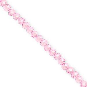 Abalorios faceteados disco 4x3mm Rosa claro