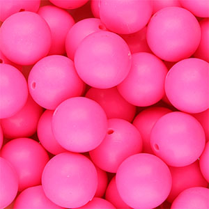 Abalorios de silicona 18mm Rosa n&eacute;on