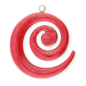 Colgantes Acero Inox esprial Dorado-rojo m&aacute;rmol