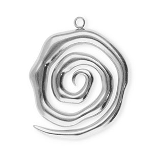 Colgantes Acero Inox espiral Plateado