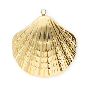 Colgantes Acero Inox concha Dorado