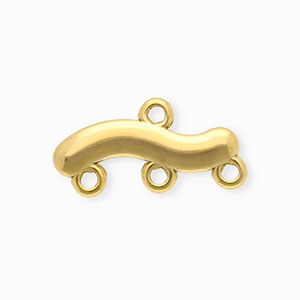 BY31&reg; Fornituras acero inox entrepieza ondulado con 4 anillas Dorado