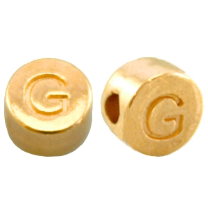 Abalorios letras met&aacute;licos DQ G Dorado (sin n&iacute;quel)