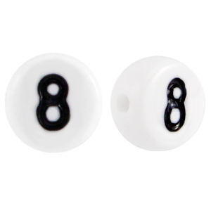 Abalorios acr&iacute;lico n&uacute;mero 8 Blanco