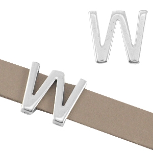 Corredera met&aacute;lica DQ letra "W" &Oslash;10.3x2.3mm plata vieja (sin n&iacute;quel)