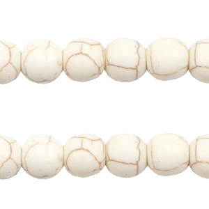 Abalorios de cer&aacute;mica 8mm blanco off