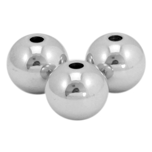 Abalorios de acero inox 8mm plateado (acero inox)