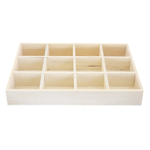 Expositor de joyer&iacute;a de madera 12-compartimentos natural (color natural de la madera)