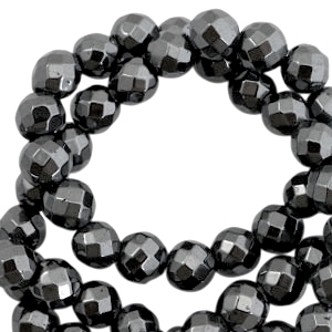Abalorios Hematita bola faceteada 6mm gris antracita