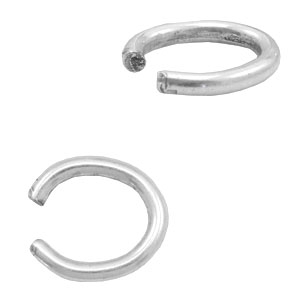 Fornituras met&aacute;licas TQ anillas ovaladas plata vieja 