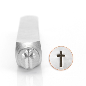 ImpressArt Sellos con figura cruz 6mm plata