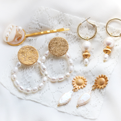 Inspiraci&oacute;n para crear accesorios para el pelo y pendientes con perlas de agua dulce: 