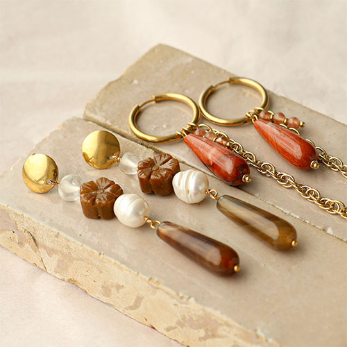 Trucos para pendientes de moda con abalorios de piedra natural gota