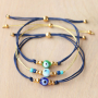 Sutiles pulseras con abalorios ojo turco/nazar