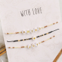 Modernas pulseras de macram&eacute; con cuentas Miyuki y abalorios letras.