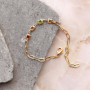 Inspiraci&oacute;n para nuestra cadena Jasseron con vidrio tipo crystal glas y pendientes en metal de lat&oacute;n