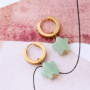 Dise&ntilde;a pendientes de moda con piedras naturales de coraz&oacute;n y estrella