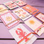 Tiempo de inspiraci&oacute;n con cinta con texto y tarjetas de joyer&iacute;a &uacute;nicas